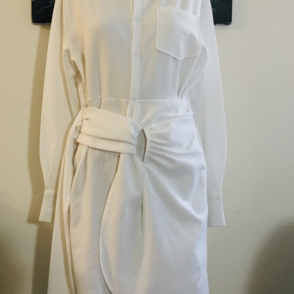 Draped Shirt Dress